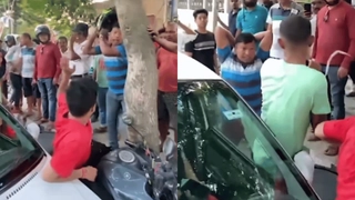 Viral Video: Uncle Beats Up Bikers With Helmet For Allegedly Performing Stunts On Street | Internet Calls It ‘Justice’